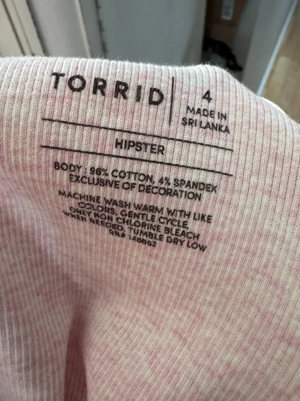 Torrid Pink cotton rib mid-rise hipster panty NWT size 4